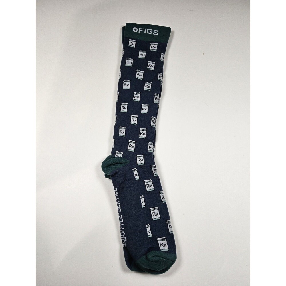 FIGS Compression Bottle Service Pharmacist Nurse Medical Socks Size L